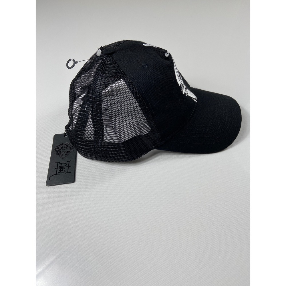 Ed Hardy Hat Black Mesh Trucker Cap Skull And Dagger One Size Fits All Snapback - Picture 5 of 8